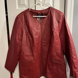 Maggie Barnes Red Leather  Women's 1X 18-20