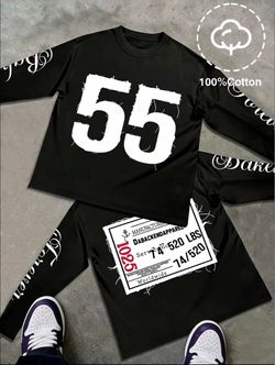 DaBackend Apparel Black Long Sleeve Shirt & Shorts Set