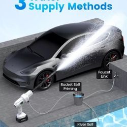 Prokit Pressure Washer - 652psi Waterproof Cordless Pressure Washer With 21v Rechargeable 3AH Battery And Charging Kit, 6-In-1 Nozzle, Portable Power 