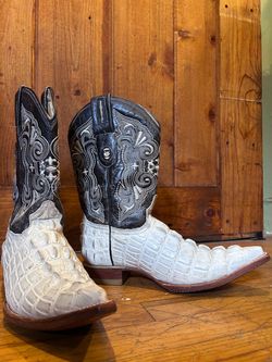 Caiman Crocodile Print Cowboy Boots