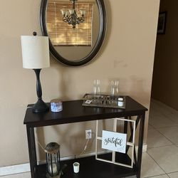 Wall Table With Mirror And Lamp 