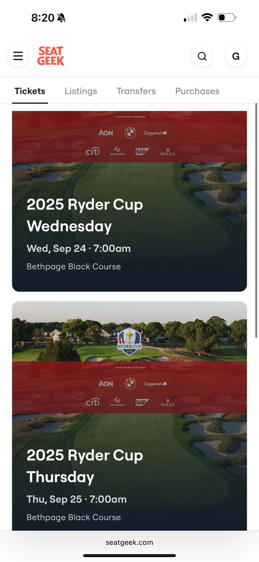 Ryder Cup Practice Round Tickets 
