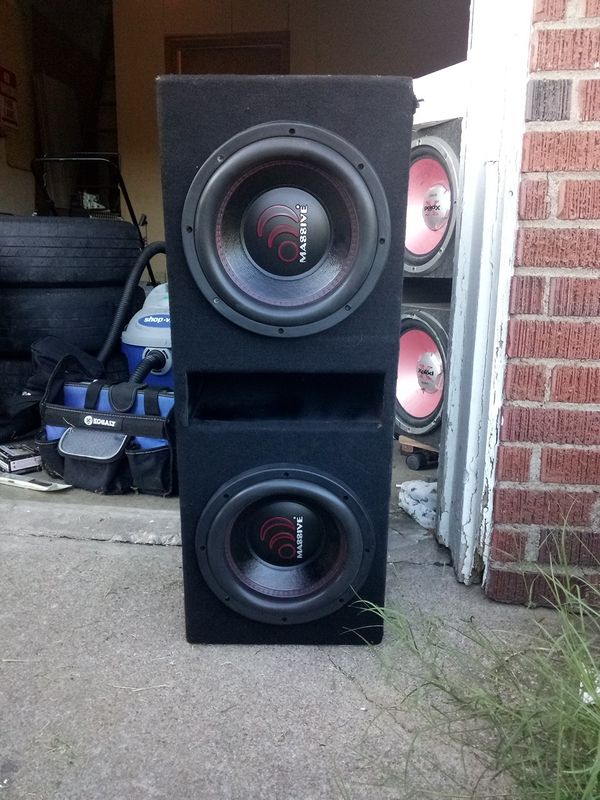 Two 10in car audio speakers in a box the brand of them is