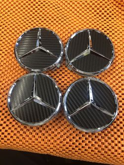 4 Mercedes Benz center cap black 76mm
