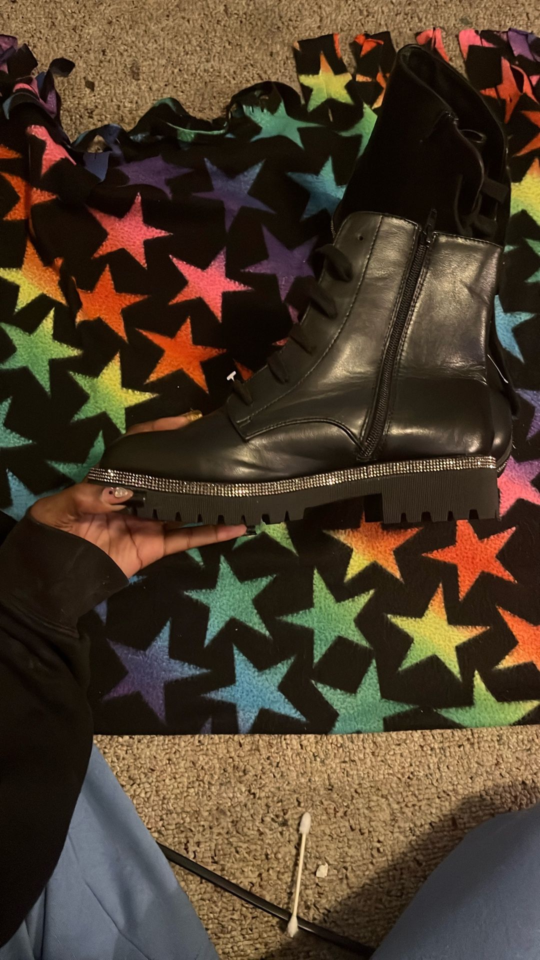 black sparkly unworn boots