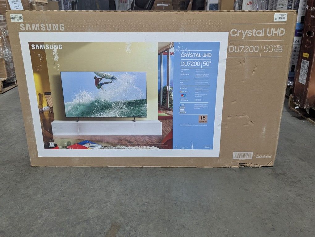 Samsung 50” Class DU7200 Series Crystal UHD 4K Smart Tizen TV (2024) - UN50DU7200FXZA