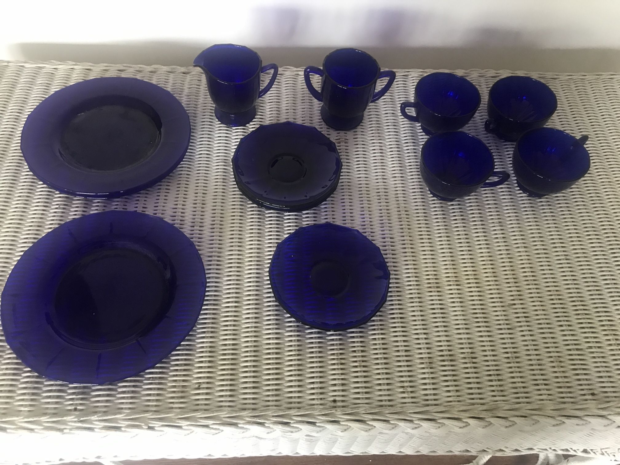 Vintage Hollywood Regency Cobalt Blue  Glassware