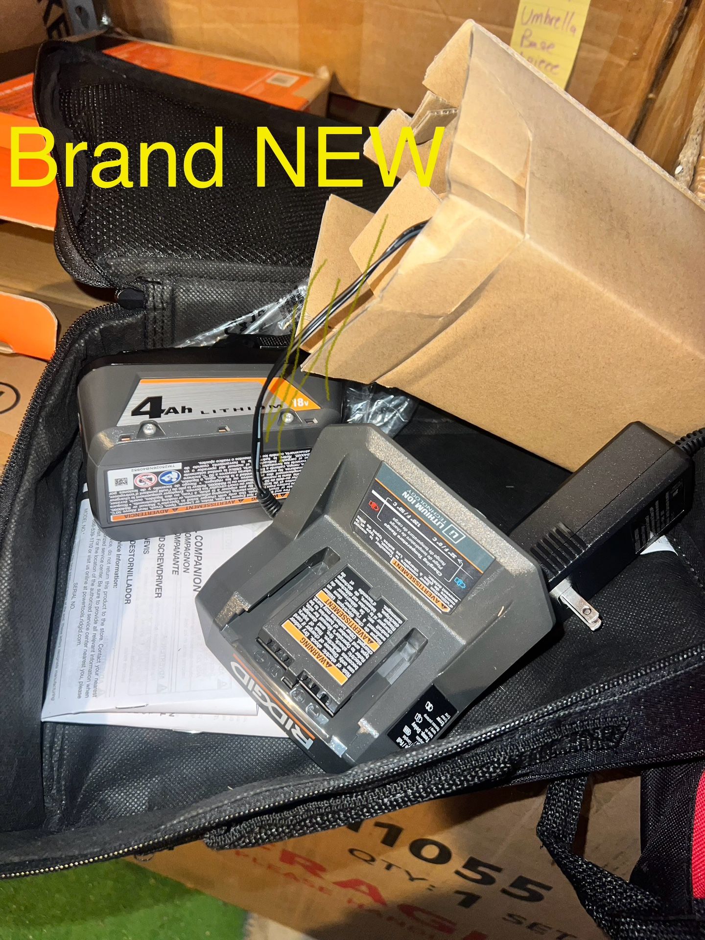 Brand NEW Ridgid Battery 4Ah, Charger - Read description