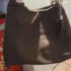 Brown suade purse 