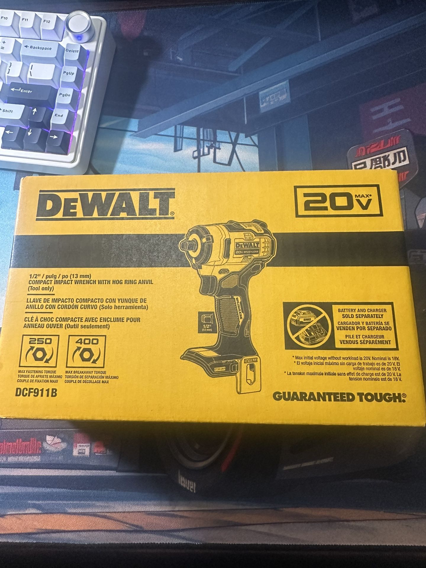 DEWALT 20-volt Max Variable Speed Brushless 1/2-in square Drive Cordless Impact Wrench