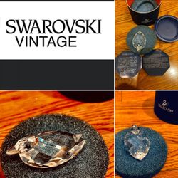 Swarovski VTG1998s Silver Crystal Mini Duck Figurine"Beauties of the Lake,