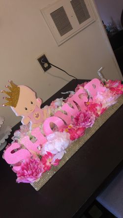 New centerpiece for girl baby shower