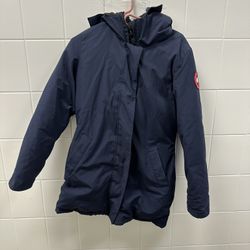 Canada Goose Women's Victoria Parka in Atlantic Navy blue. 