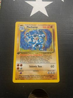 Pokemon Vintage Machamp Holo 8/102 1st Edition