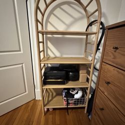 72" Arch Curved Wooden Bookcase