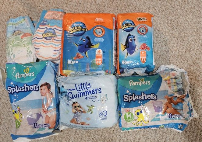 Pool Swim Diapers Disposable Toddlers Baby Medium Large Pampers Huggies 