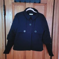 Women's Calvin Klein Jacket Button Front w/Faux Fur Body 