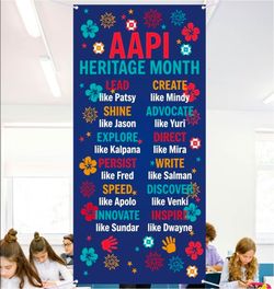 2x 72In Asian Pacific American Heritage Month Banner Door Cover AAPI Heritage Month Bulletin Board Asian American and Pacific Islander Heritage Month 