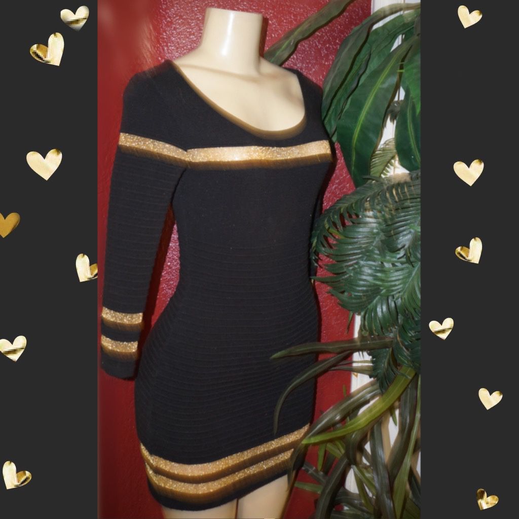 Party dress black and gold size Medium