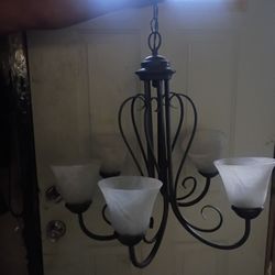 Antique Bronze 5 light chandelier