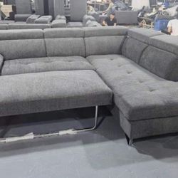 New Justin Gray sleeper sectional sofa and free delivery