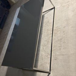 URGENT Modern Industrial Coffee Table - Grey & Chrome OBO MCM