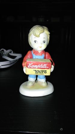 Cute vintage like collectable porcelain Campbell's Soup boy