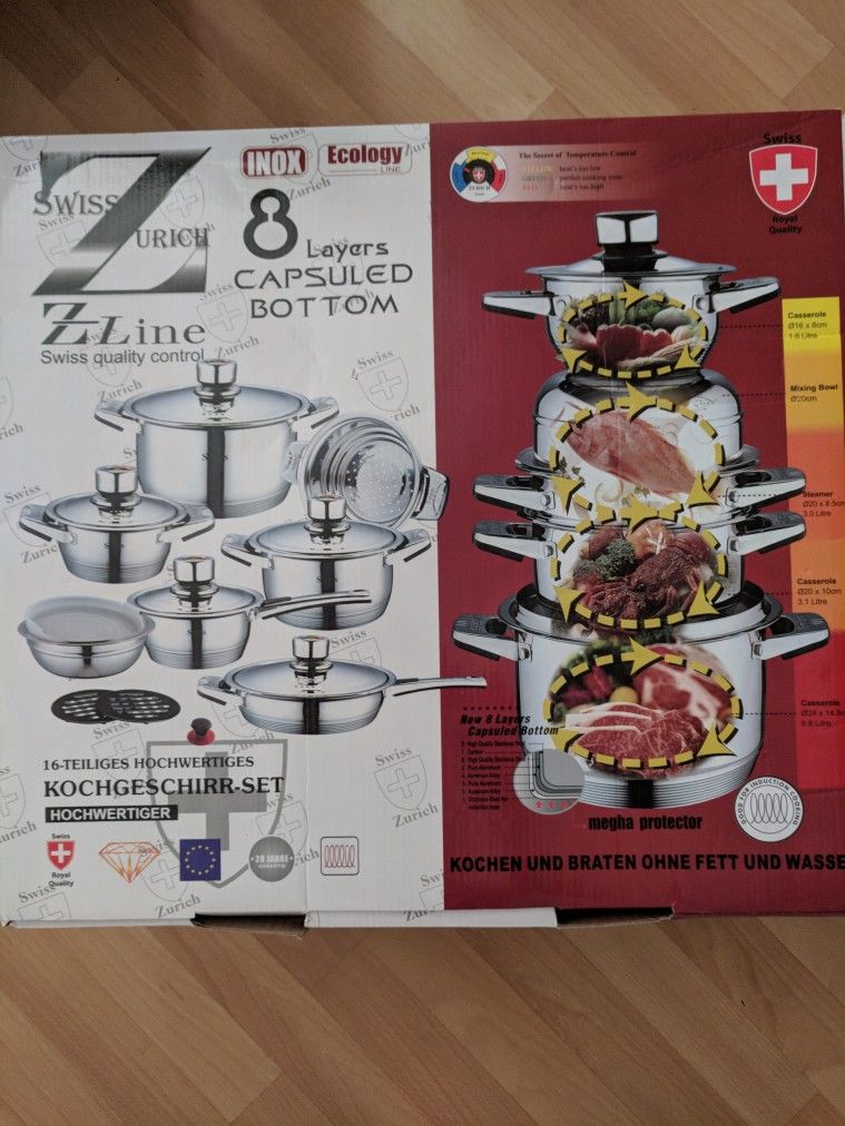 Swiss Zurich Z Line 16 pc Induction Cookware Set