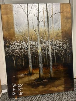 Large 30x40 Silver Birch Tree Canvas Wall Art