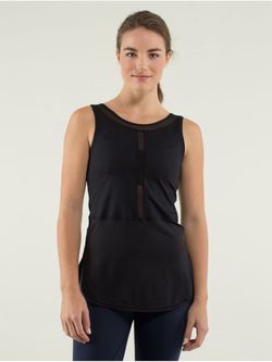 Lululemon Ride Inside Black Mesh Tank Size 12