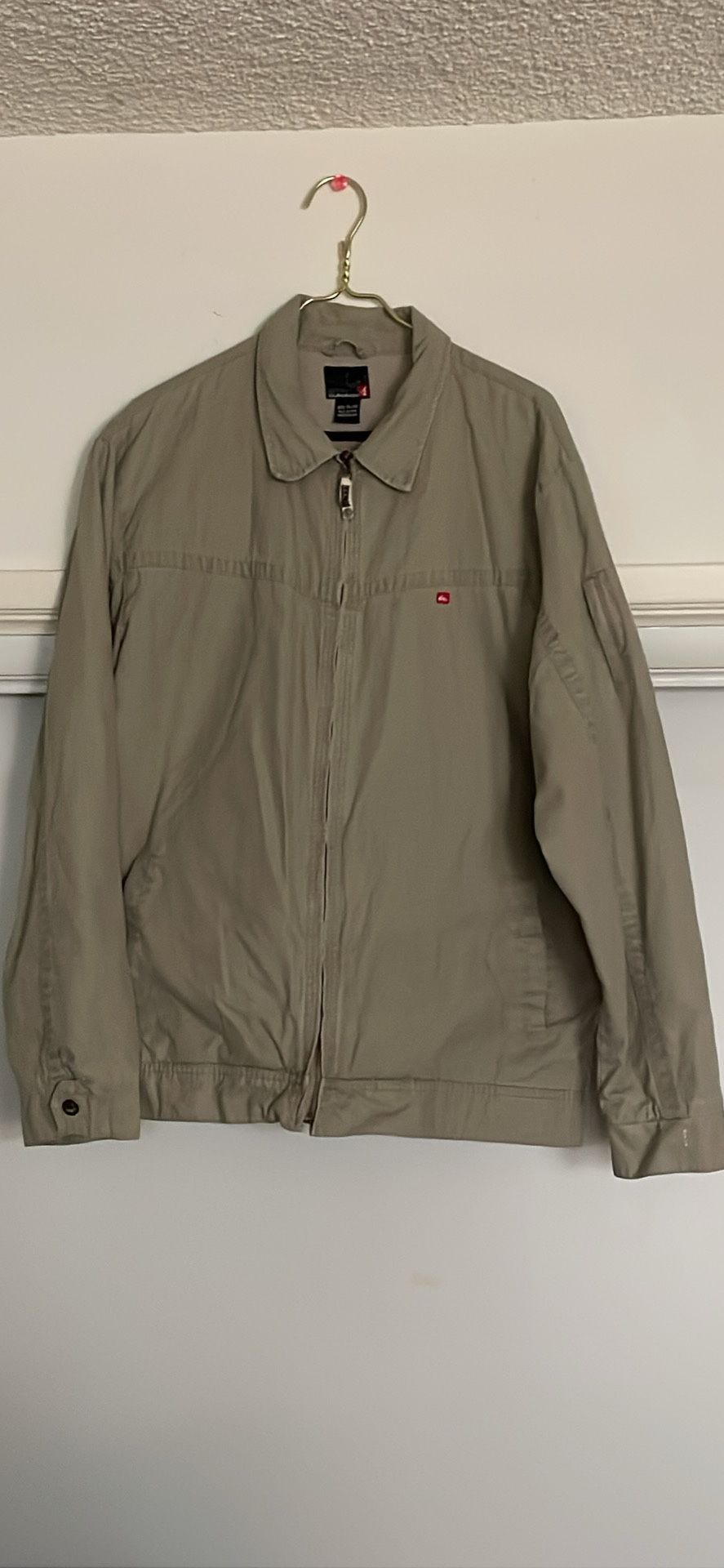 Quiksilver Mens XL Beige Full Zip Jacket ex cond as is pick up.