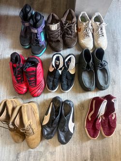 9 Pair Men’s Shoe Lot – Nike, Vans, Boots, Sneakers & More