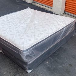 NEW KING PILLOW MATTRESS SET AND BOX SPR+ING-2pcs