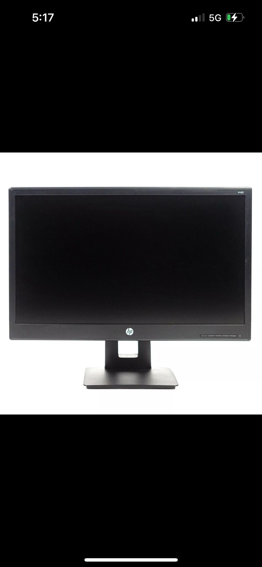 HP VH22 Widescreen 1920x1080 LCD Monitor w/ Stand 22" (VGA, DVI, Displayport)