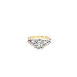 Ladies 1.50 CTW Diamond Halo 14k Yellow Gold Engagement Ring Size 5.75 11054024