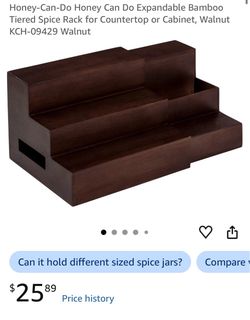 Honey-Can-Do Expandable Bamboo Tiered Spice Rack