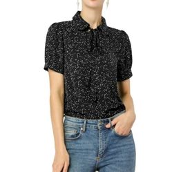 Allegra K Women's Retro Print Top