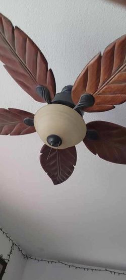Tropical Leaf Blade Ceiling Fan with Light