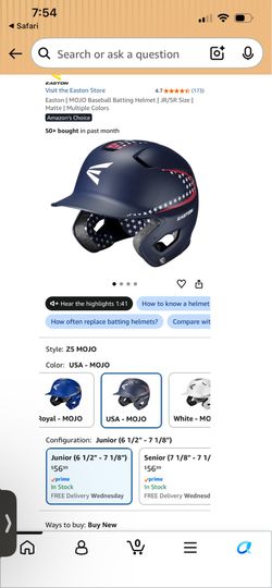 **EASTON JR BASEBALL HELMET**