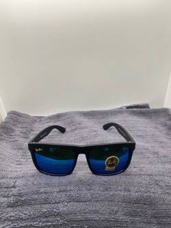 Ray Ban Sunglasses Brand New With Box And Case Light Blue Lenses Black Frames
