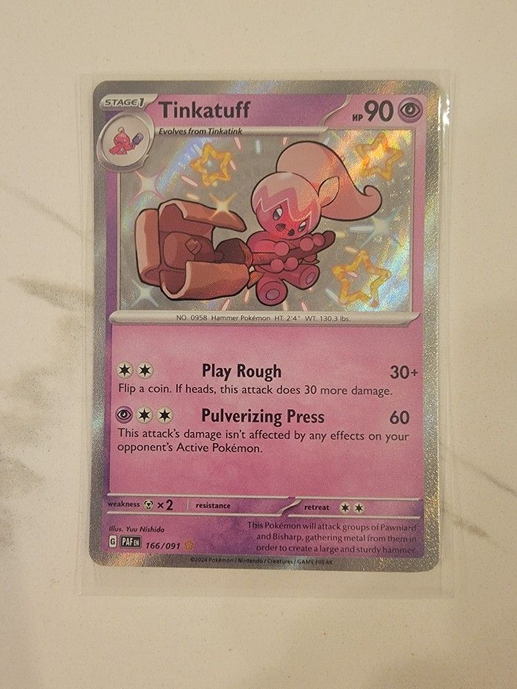 Pokemon Card - Tinkatuff 166/091 Paldean Fates NM Baby Shiny - NM!