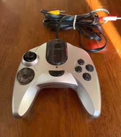 Silver Game Controller Works perfectly| Wired game controller with A, B buttons and joystick.