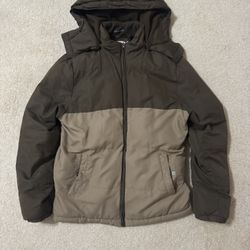 Brown Puffer Jacket Mens Small