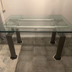 Extendable Glass Dining Table / Computer Desk