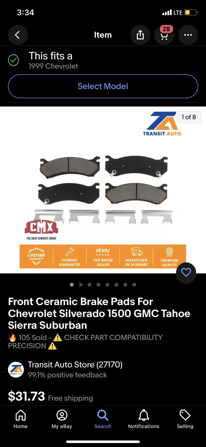 99-06 chevy gmc front break pads 