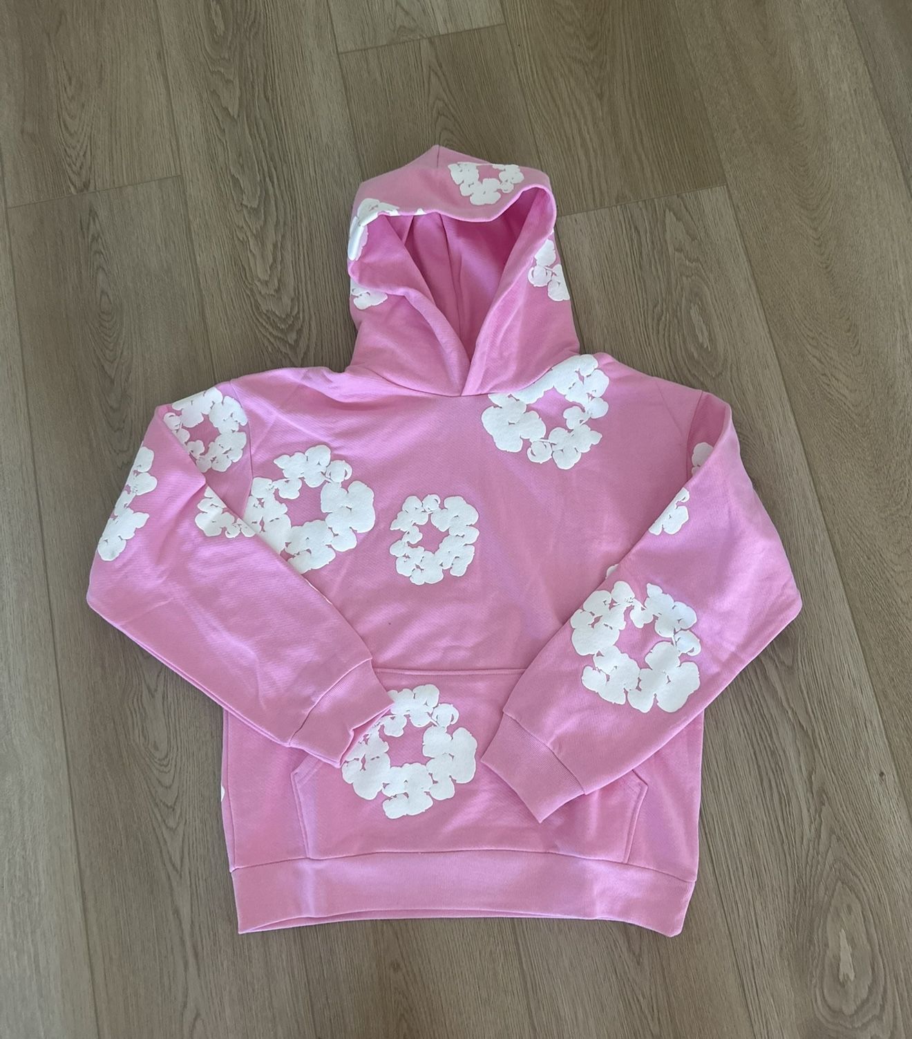 Pink Denim Tear Hoodie