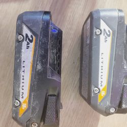 2 Ridgid 18v lithium 2ah batteries