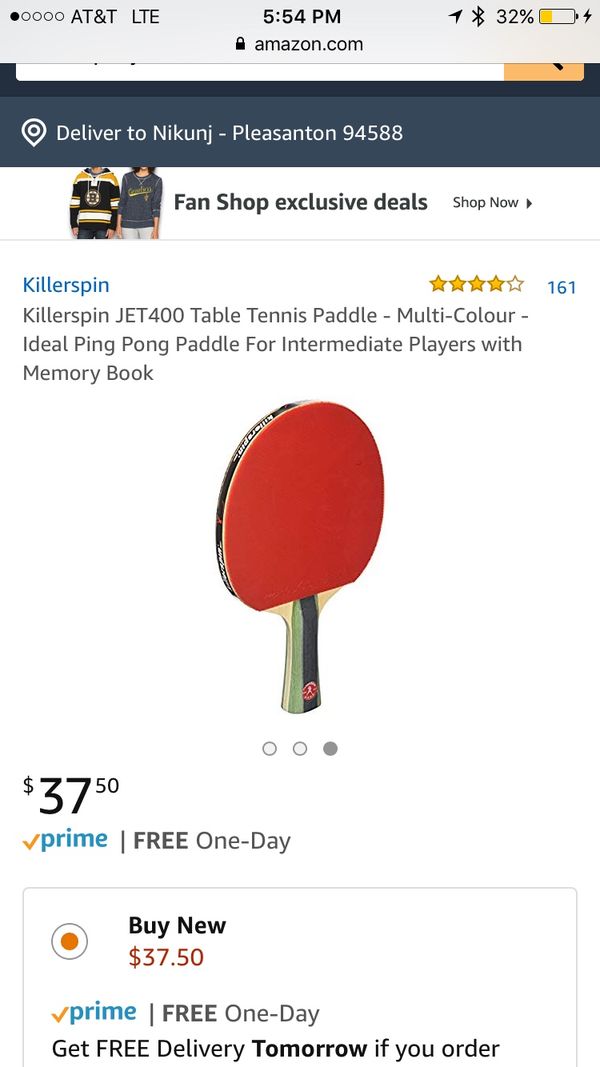Killer Spin Jet 400 Ping Pong Paddle For Sale In Dublin Ca Offerup