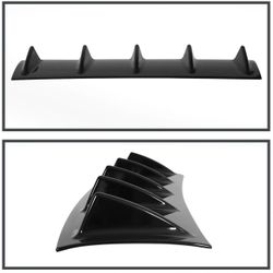 23" Rear Bumper Diffuser Shark Fin Spoiler Lip Wing Splitter Black Chassis