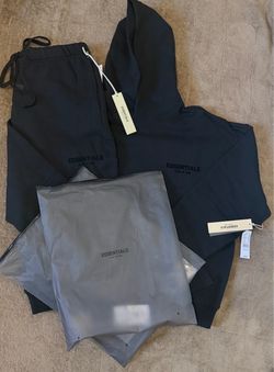 Black Essentials Fear Of God Set- Hoodie+sweatpants